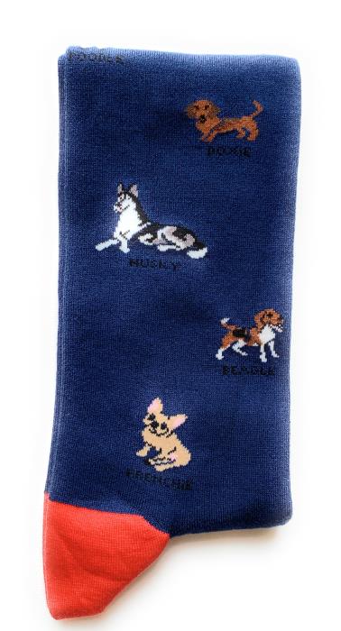 Gallo, calze stampa cani, colore blu